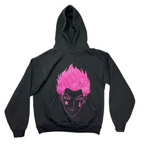 Secret Heart Hoodie Adult Medium Black Pink Hisoka Anime Discontinued Sweatshirt